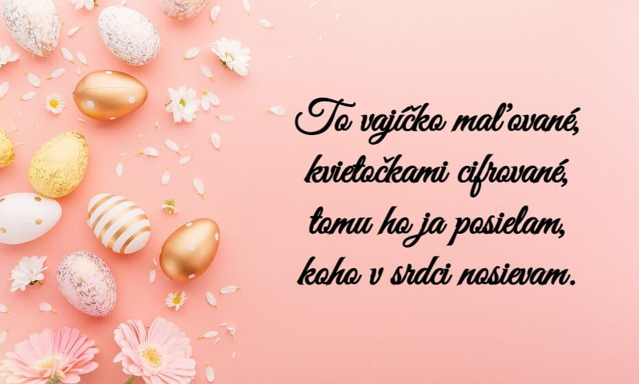 Veľkonočné vajíčka s textovým prianím.